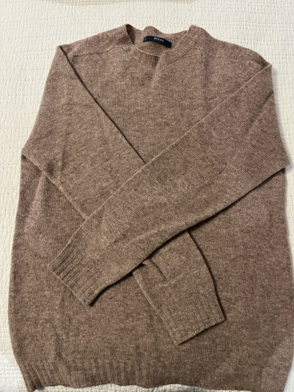 Boggi Milano Men's Crewneck Sweater in Taupe